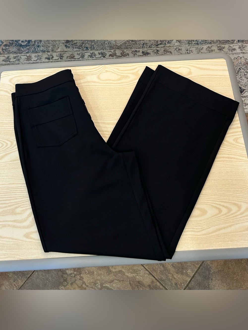 HALARA Black Wide Leg Pants with Back Pocket